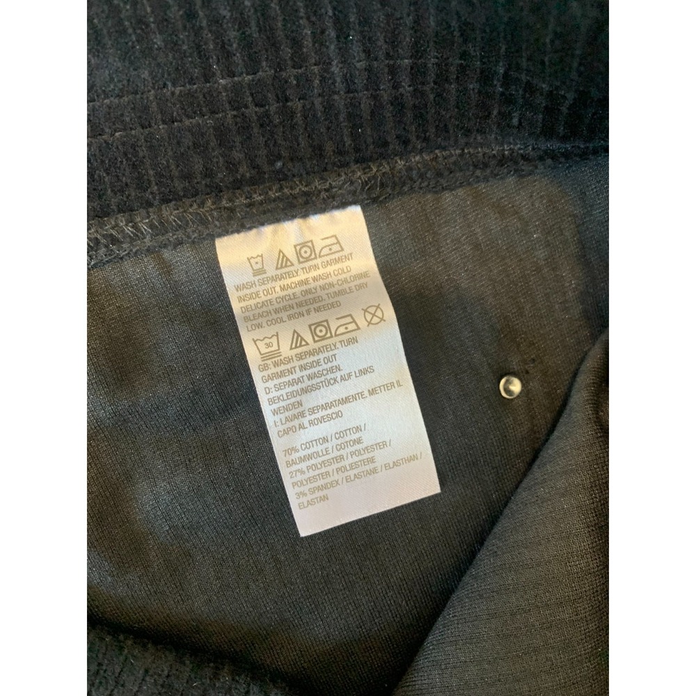 (E-119) Quacker Factory Black Corduroy Pull-On Pants Women's Large Stretch QVC - Picture 8 of 9